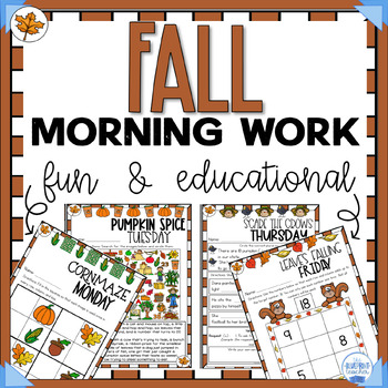 Preview of Fall Morning Work | Fall Fun