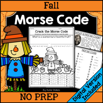 Preview of Fall Morse Code Activities | Printable & Digital