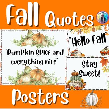 Preview of Fall  Motivational Quotes Editable Classroom Decor Posters- Back to school