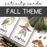 Fall Movement Cards, Autumn Flash Cards, Calming Corner Ac