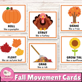 Fall Movement Cards Printable Action Flashcards Brain Brea