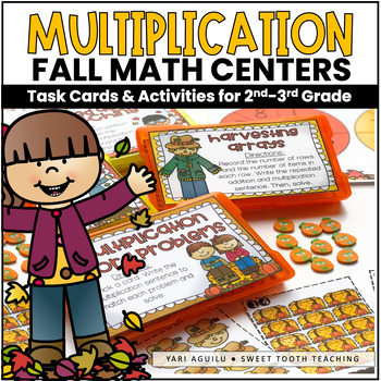 Preview of Fall Multiplication Center Activities | 2nd & 3rd Grade | Arrays & Equal Groups