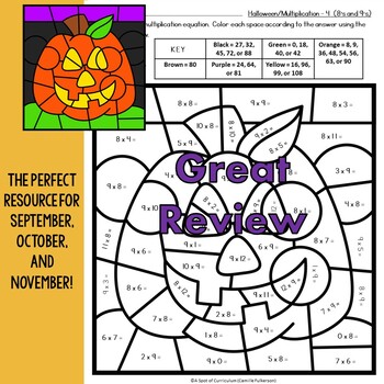 Fall Multiplication Coloring Sheets - Color by Number Bundle | TPT