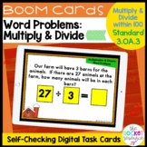 Fall Multiplication & Division Word Problems BOOM™ Cards 3.OA.3