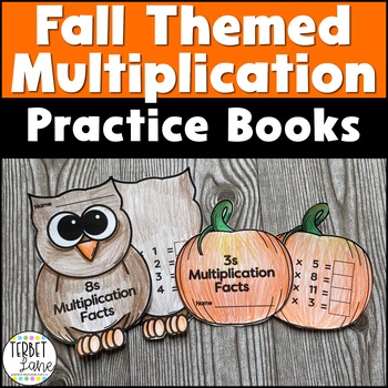 Preview of Fall Multiplication Facts Fluency Practice Booklets Craft Activity 3rd 4th Grade