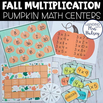 Preview of Fall Multiplication Pumpkin Math Centers and Games