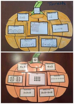 Preview of Fall Multiplication Pumpkin Puzzle and Worksheet