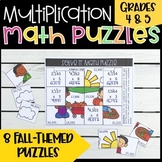 Fall Multiplication Puzzles