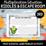 Fall Multiplication Word Problem Escape Room (3.OA.A.3)