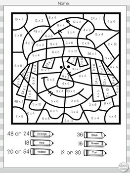 fall multiplication and division color by number worksheets by the math spot