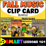 Fall Music Activity Bundle: Clip Cards: Notes Rhythm Symbo