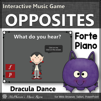Preview of Fall Music Dynamics Forte and Piano Interactive Music Game {Dracula Dance}