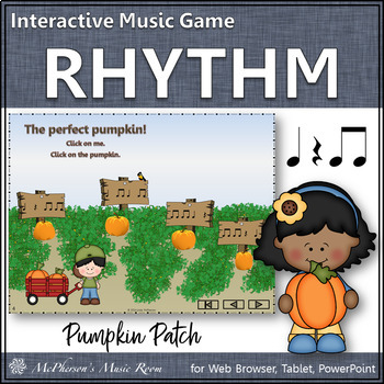 Preview of Fall Music Game | Eighth Notes Interactive Rhythm Game {Pumpkin Patch}