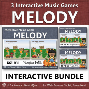 Preview of Solfege | Fall Music | Interactive Melody Games {Pumpkin Patch Bundle}
