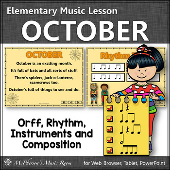 Preview of Fall Music Lesson | October: Orff, Rhythm, Composition, Form & Instruments