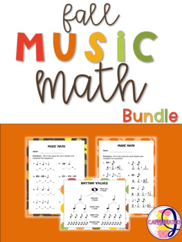 Preview of Fall Music Math BUNDLE Print & Go Cross-Curricular Worksheets