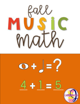 Preview of Fall Music Math v.1 Cross Curricular Google Slides & Print and Go Worksheets
