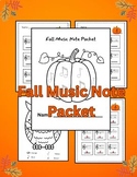 Fall Music Note Packet (Great for Substitute Lesson Plans)