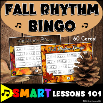 Preview of Fall Music Rhythm Bingo: Fall Music Activity: Fall Music Game