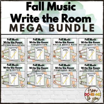 Preview of Fall Music Rhythm Write the Room -- MEGA BUNDLE