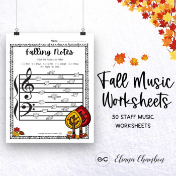 Preview of Fall Music Staff Worksheets - Note name/ Accidentals/Dynamics - Elementary Music