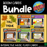 Fall Music Theory Activities Interactive Boom Cards Bundle 