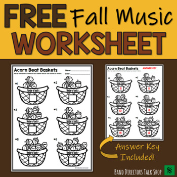 Preview of Fall Music Worksheet FREEBIE!