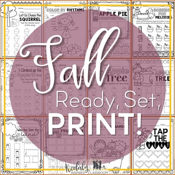 Preview of Music Worksheets for Fall {Ready Set Print}