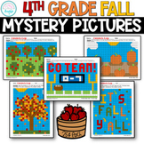 Fall Mystery Coloring Pictures - 4th Grade Math Review - M