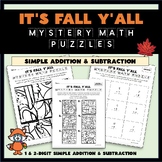 Fall Mystery Math Puzzles -1 & 2-Digit Addition & Subtract