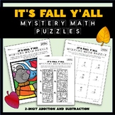 Fall Mystery Math Puzzles - 2-Digit Addition & Subtraction