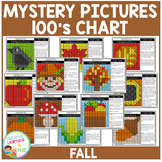 Fall Mystery Pictures 100's Chart Color by Number