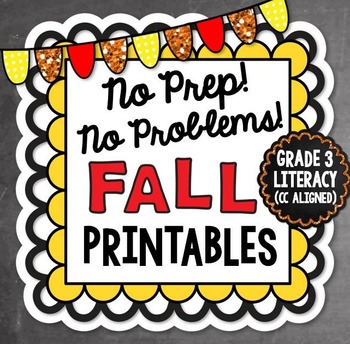 Preview of Fall NO PREP Literacy - 3rd Grade