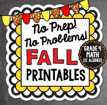 Preview of Fall No Prep Math - 4th Grade