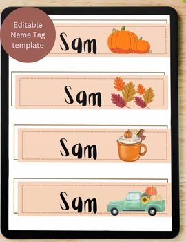 Preview of Fall Name Tag & Desk Label Template