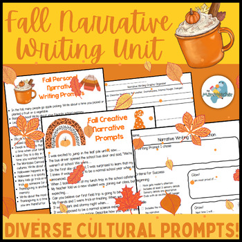 Preview of Fall Narrative Writing Unit-Culturally Diverse Prompts-Graphic Organizer