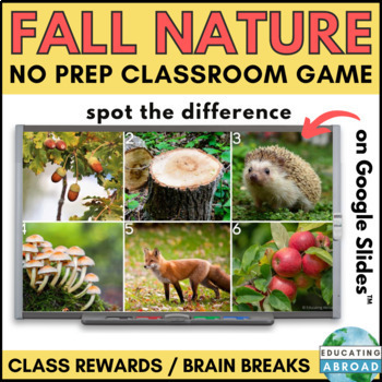 Preview of Fall Nature Themed Spot the Difference Game for Whole Class Engagement
