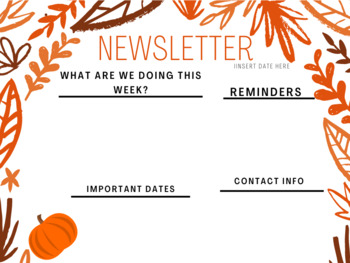 Preview of Fall Newsletter 