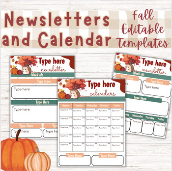Preview of Fall Newsletter & Calendar | Edit in Google | Template | Communication
