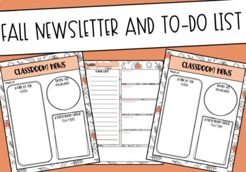 Preview of Fall Newsletter and To-Do List
