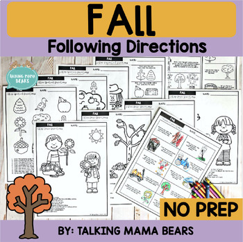 Preview of Fall No Prep Direction Following With Qualitative & Quantitative Concepts