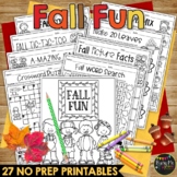 Fall No Prep FUN Activities for Math and ELA Puzzles Word 
