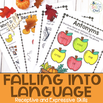 Preview of Fall No Prep Receptive and Expressive Language Homework