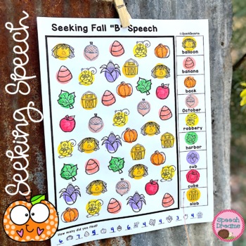 Preview of Fall No Prep Speech Therapy Language Activity: Seeking Articulation I Spy Game