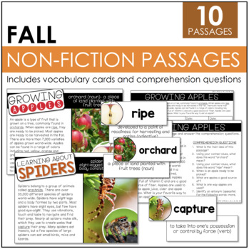 Preview of Fall Non-Fiction Passages | Reading Comprehension