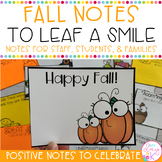 Fall Positive Behavior Notes & Parent Communication | Note