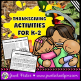 Fall November Thanksgiving Activities and Worksheets Kinde