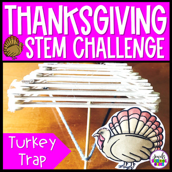 Preview of Fall November Thanksgiving STEM Activities | Turkey Trap STEM Challenge