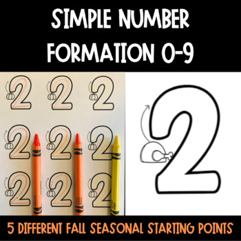 Preview of Fall Number Formation 0-9 Worksheets - Number Handwriting 0-9 with Fall Theme