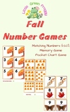 Fall Number Games, Preschool, Kindergarten, Memory, Matchi